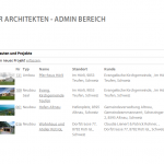 Keller Hubacher Architekten - Backend zur Verwaltung der Projekte